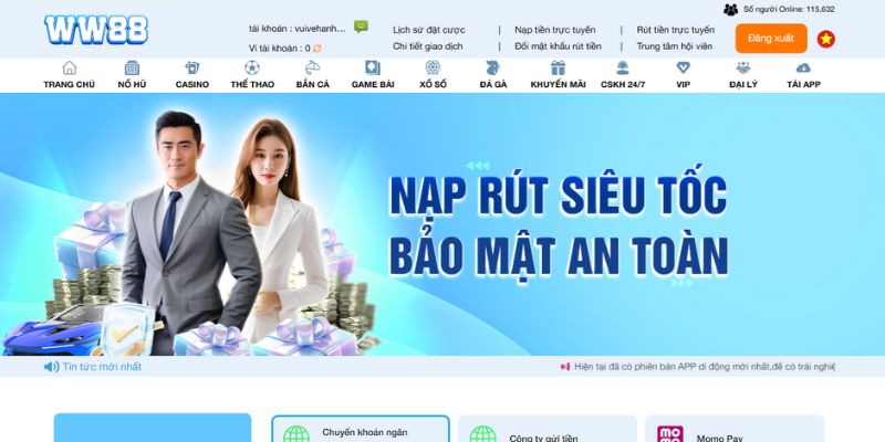Giao dịch nạp tiền được xử lý nhanh chóng